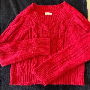Red Cable Knit Sweater